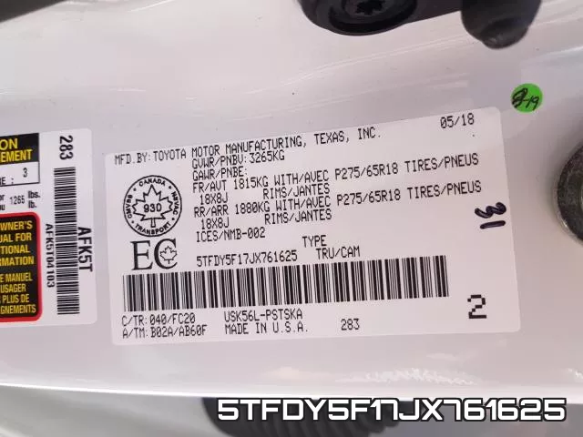 5TFDY5F17JX761625 фото 2