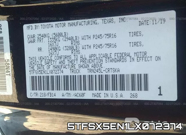 5TFSX5EN1LX072374 фото 10