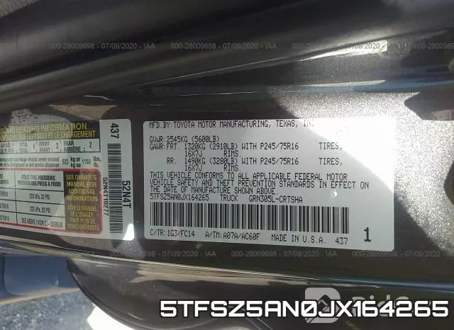 5TFSZ5AN0JX164265 фото 10