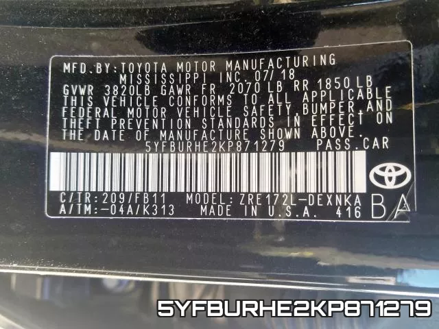 5YFBURHE2KP871279 фото 2