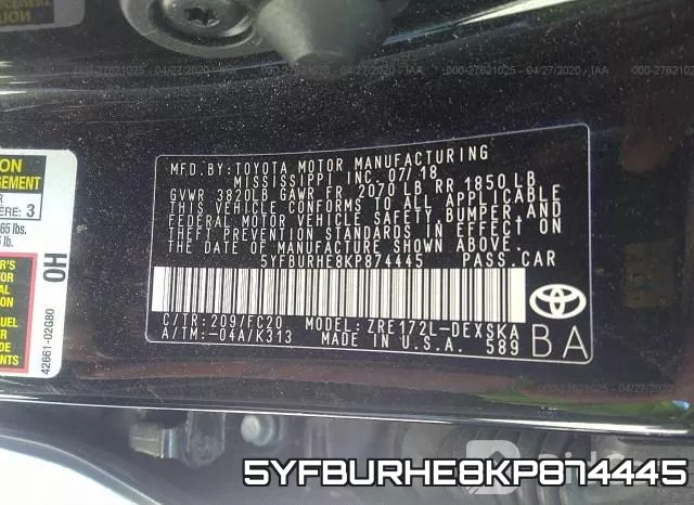 5YFBURHE8KP874445 фото 10
