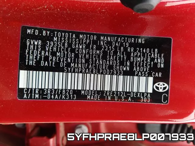 5YFHPRAE8LP007933 фото 2
