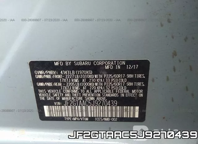 JF2GTAAC5J9270439 фото 10
