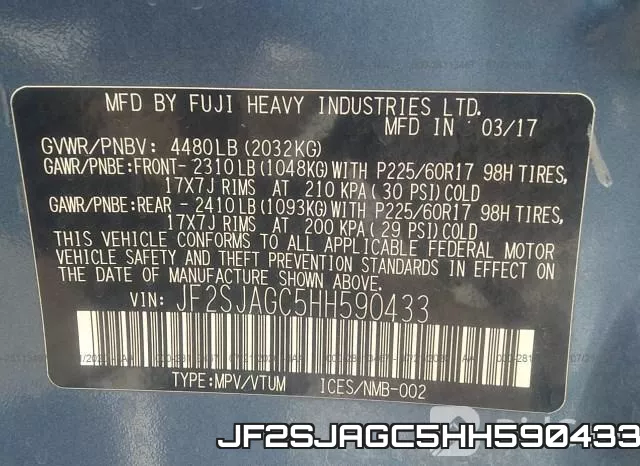 JF2SJAGC5HH590433 фото 10