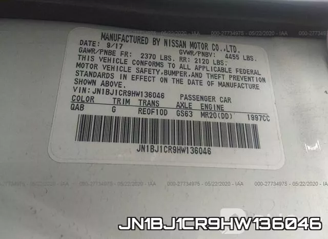 JN1BJ1CR9HW136046 фото 10
