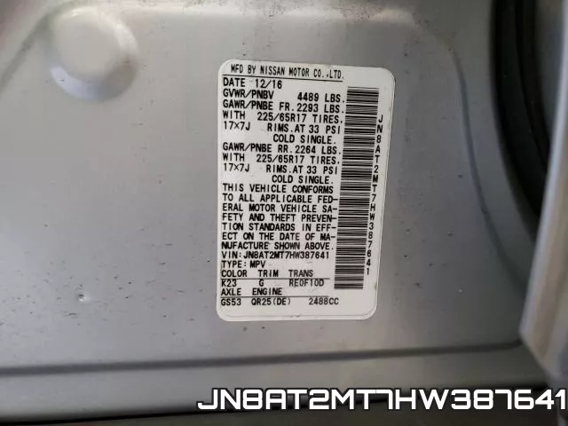 JN8AT2MT7HW387641 фото 2