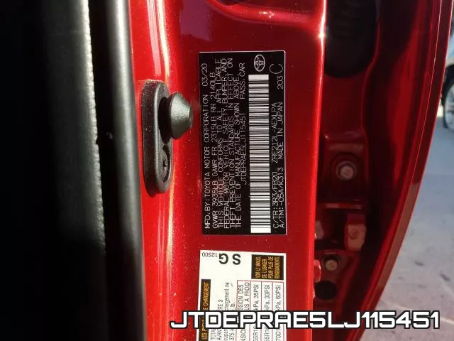 JTDEPRAE5LJ115451 фото 2