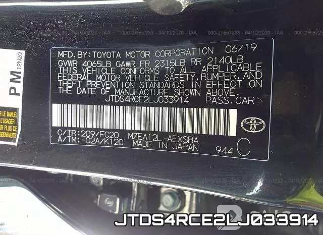 JTDS4RCE2LJ033914 фото 10