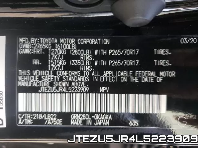 JTEZU5JR4L5223909 фото 2