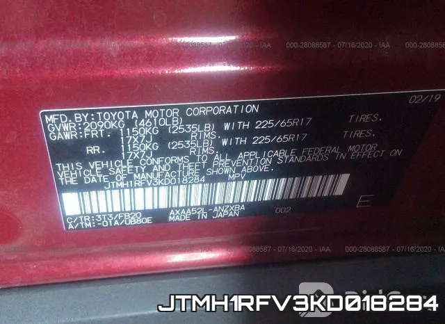 JTMH1RFV3KD018284 фото 10