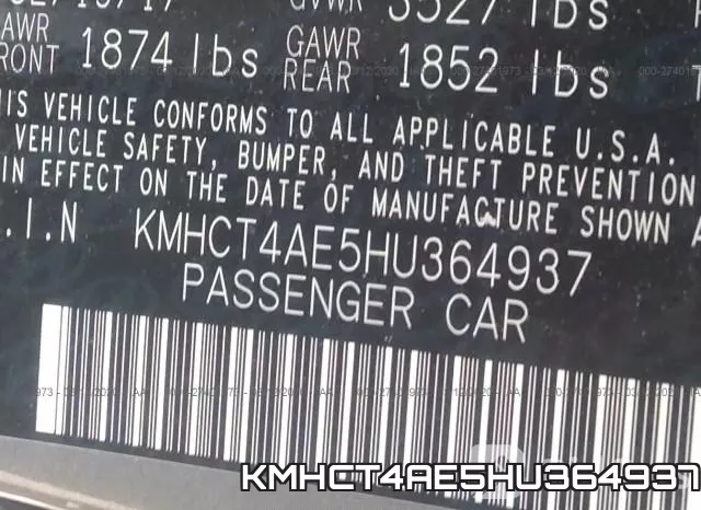KMHCT4AE5HU364937 фото 10