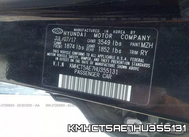 KMHCT5AE7HU355131 фото 10