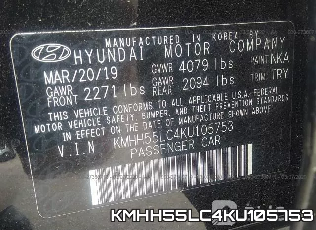 KMHH55LC4KU105753 фото 10