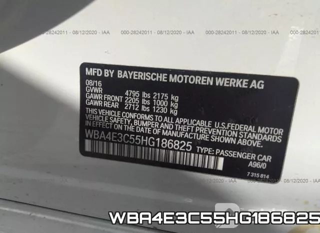 WBA4E3C55HG186825 фото 10