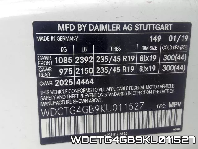 WDCTG4GB9KU011527 фото 2