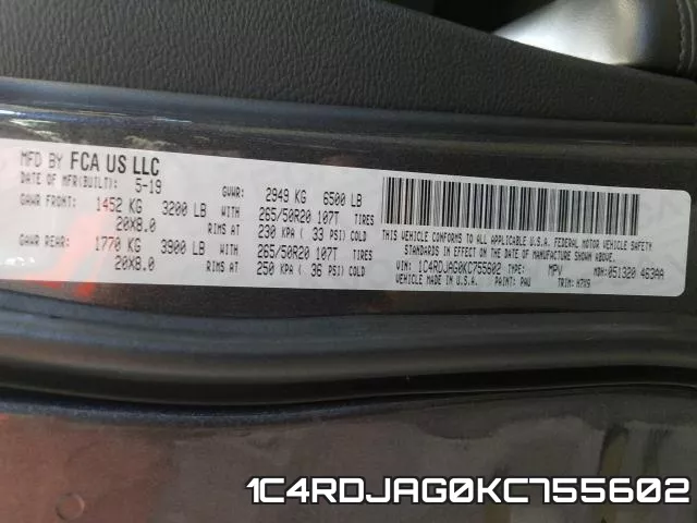 1C4RDJAG0KC755602 фото 2