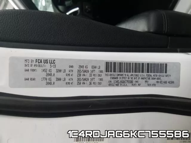 1C4RDJAG6KC755586 фото 2