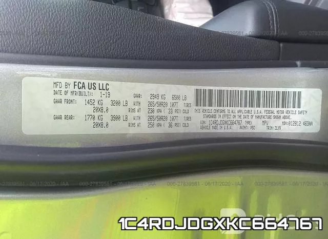 1C4RDJDGXKC664767 фото 10