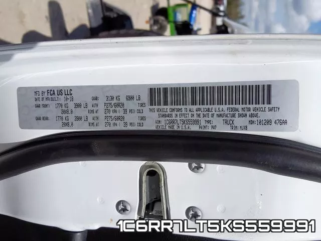 1C6RR7LT5KS559991 фото 2