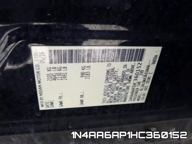 1N4AA6AP1HC360152 фото 2