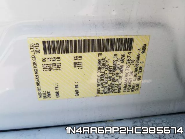 1N4AA6AP2HC385674 фото 2
