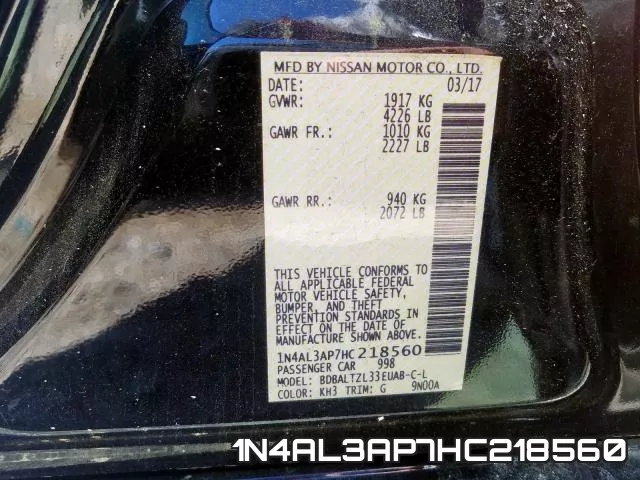 1N4AL3AP7HC218560 фото 2