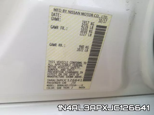 1N4AL3APXJC126641 фото 2