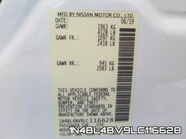 1N4BL4BV9LC116628 фото 2