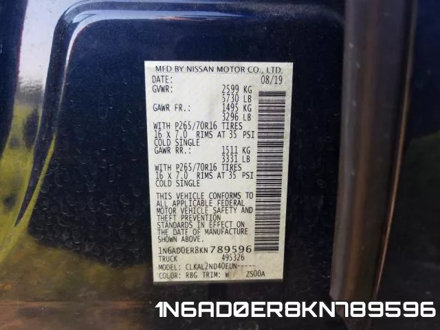 1N6AD0ER8KN789596 фото 2