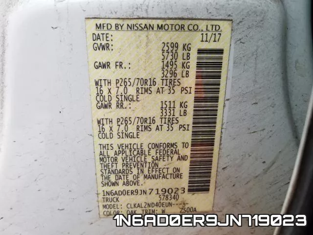 1N6AD0ER9JN719023 фото 2