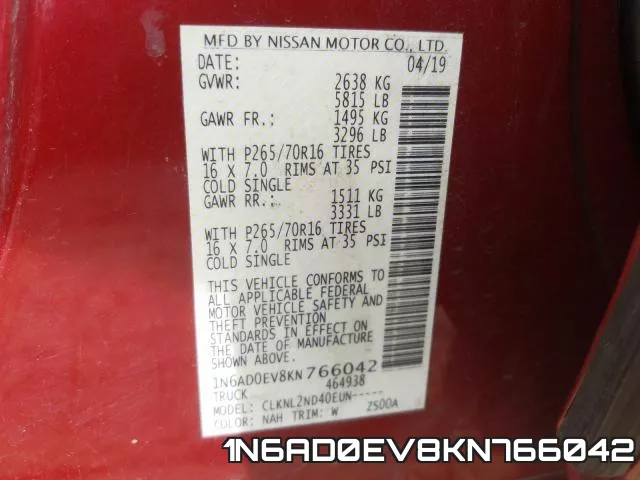 1N6AD0EV8KN766042 фото 2