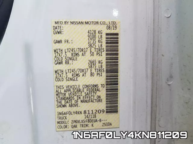 1N6AF0LY4KN811209 фото 2