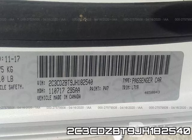2C3CDZBT9JH182540 фото 10