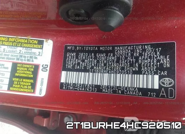 2T1BURHE4HC920510 фото 10