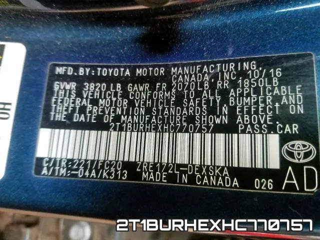 2T1BURHEXHC770757 фото 2