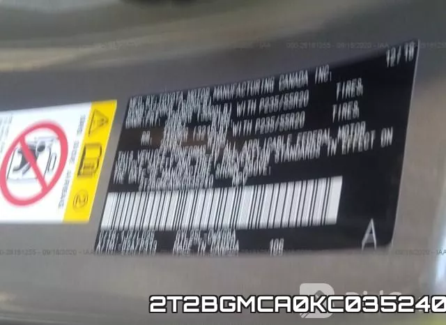 2T2BGMCA0KC035240 фото 10