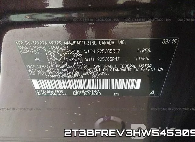 2T3BFREV3HW545309 фото 10