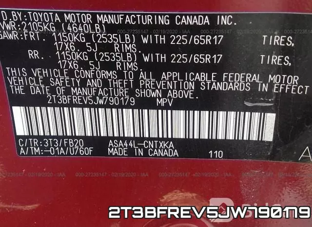 2T3BFREV5JW790179 фото 10