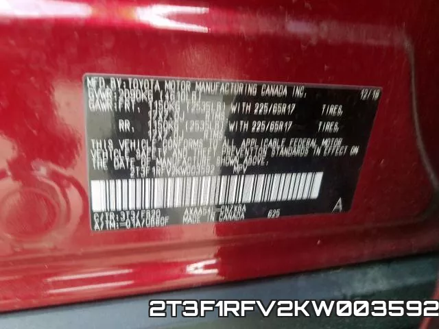 2T3F1RFV2KW003592 фото 2