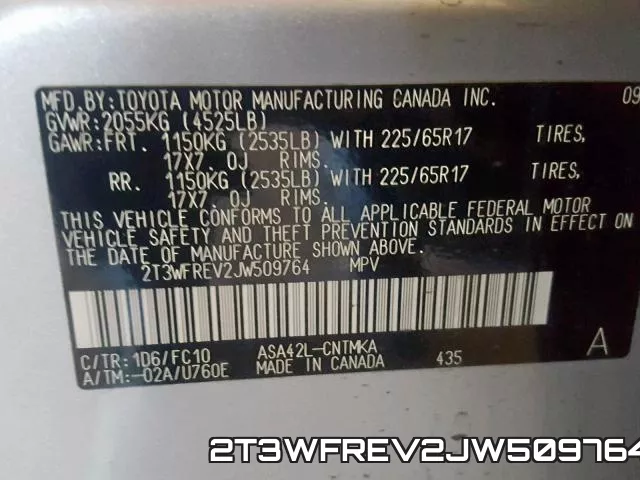 2T3WFREV2JW509764 фото 2