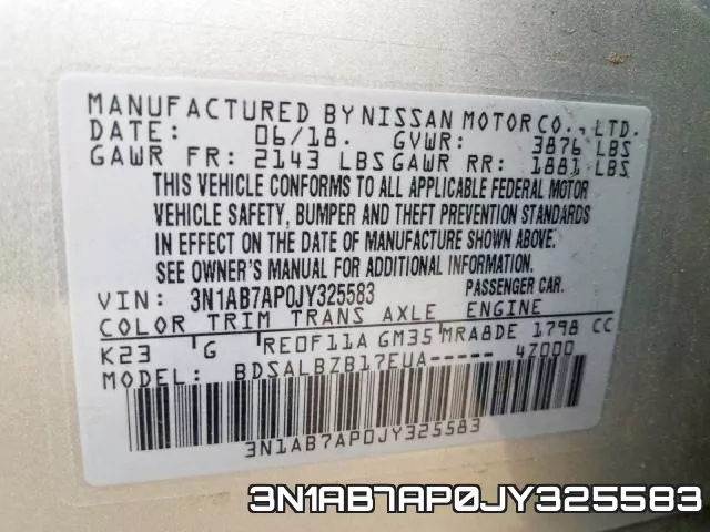 3N1AB7AP0JY325583 фото 2