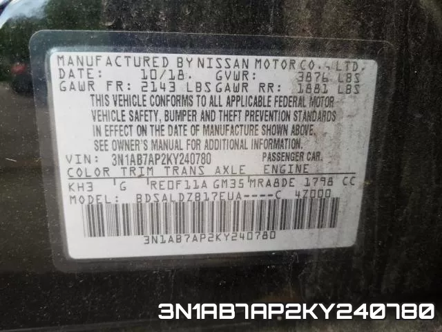 3N1AB7AP2KY240780 фото 2