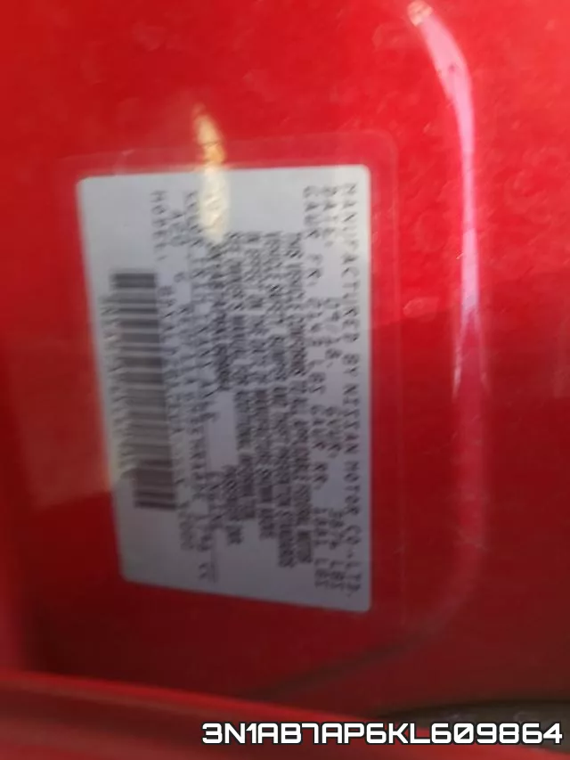 3N1AB7AP6KL609864 фото 2