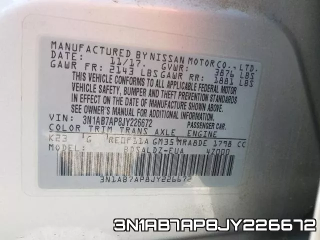 3N1AB7AP8JY226672 фото 2