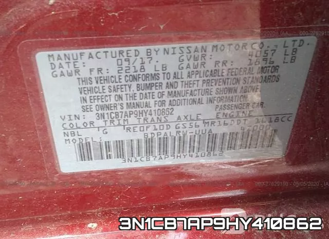 3N1CB7AP9HY410862 фото 10