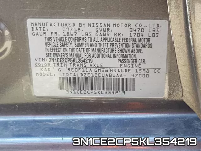 3N1CE2CP5KL354219 фото 2