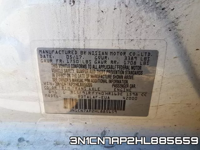 3N1CN7AP2HL885659 фото 2