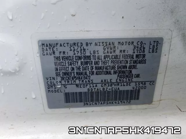 3N1CN7AP5HK419472 фото 2