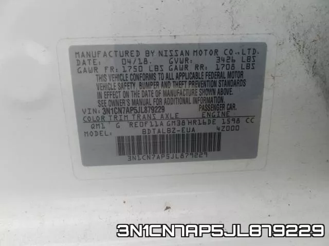 3N1CN7AP5JL879229 фото 2
