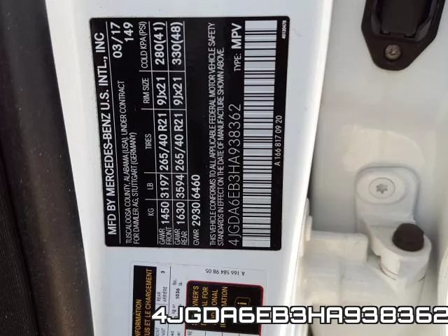 4JGDA6EB3HA938362 фото 2